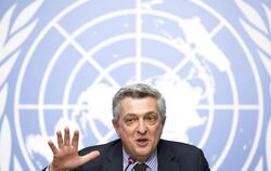 Der UN-Hochkommissar für Flüchtlinge, Filippo Grandi, bei der Präsentation des Berichts. Foto: Salvatore di Nolfi