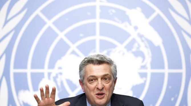 Der UN-Hochkommissar für Flüchtlinge, Filippo Grandi, bei der Präsentation des Berichts. Foto: Salvatore di Nolfi