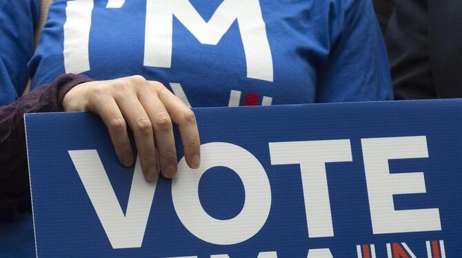 Lieber in der EU bleiben, meint diese Frau.