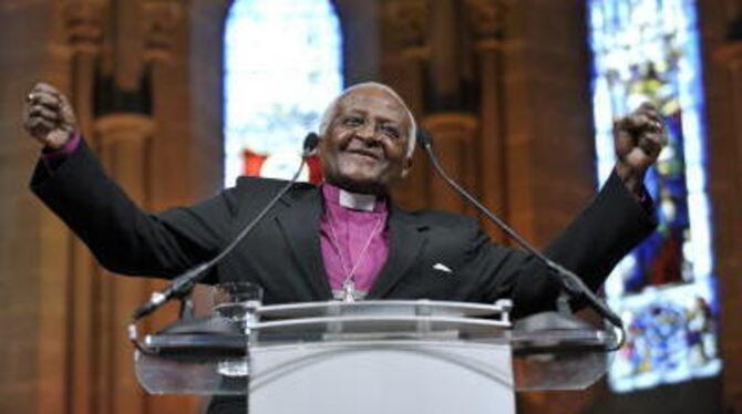 Friedensnobelpreisträger Desmond Tutu spricht heute um 11 Uhr im Festsaal der Neuen Aula. ARCHIVFOTO