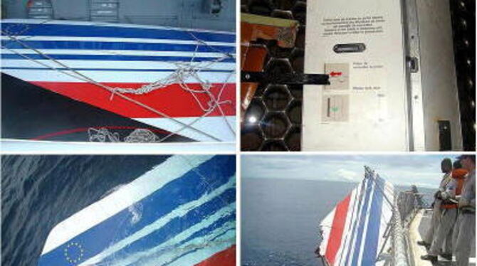 Die abgestürzte Air France Maschine, im Bild Wrackteile, soll in großer Höhe zerbrochen sein. FOTO: DPA