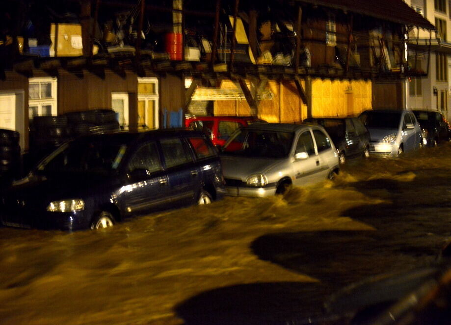 Hochwasser in der Region nach schweren Unwettern