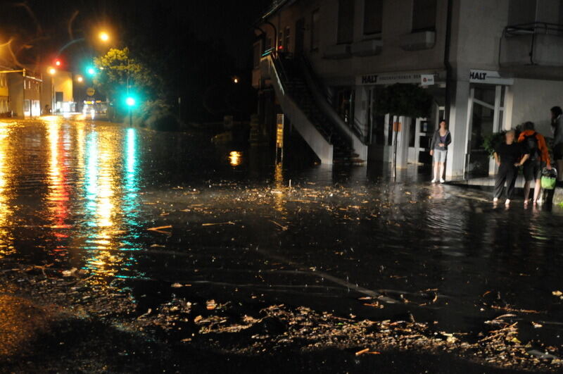 Hochwasser in der Region nach schweren Unwettern
