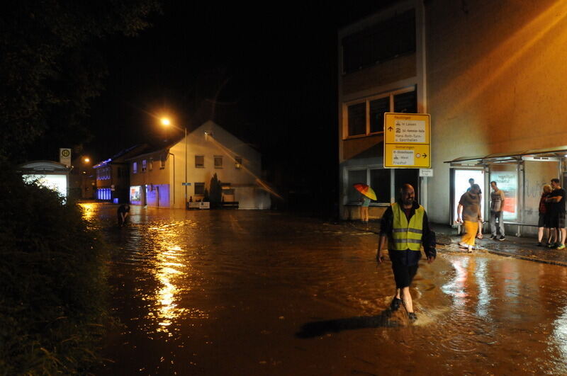 Hochwasser in der Region nach schweren Unwettern