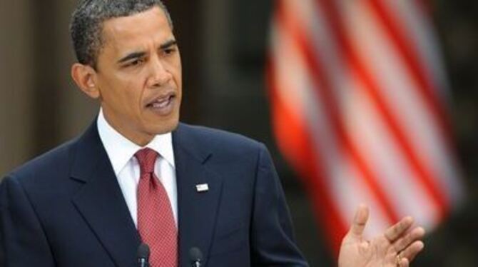 US-Präsident Barack Obama bei seiner Rede im Dresdner Residenzschloss.
FOTO: DPA