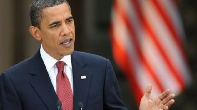 US-Präsident Barack Obama bei seiner Rede im Dresdner Residenzschloss.
FOTO: DPA