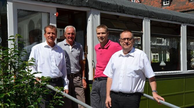 Organisieren das Straßenbahnfest (von links): Dieter Metzger, Horst Rehm, Martin Schindler und Michael Wödl.