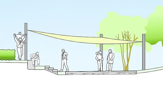 Richtig schick könnte es künftig im Viehmarkt in Nehren zugehen: Neben einem Wasserspiel soll es ein offenes Klassenzimmer, dane