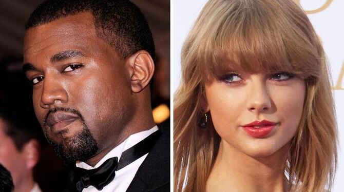 Rapper Kanye West (Archivfoto von 2011) und Sängerin Taylor Swift (Archivfoto von 2014) mögen sich nicht besonders. Fotos: Ge