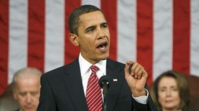 US-Präsident Barack Obama bei seiner Rede vor dem Kongress.
FOTO: DPA