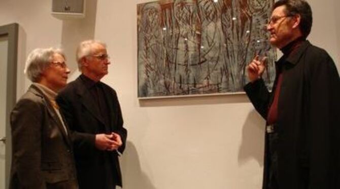 Die Kunstwerke sollen Impulse zum Nachdenken geben: (von links) Sigrid Gänzle, Hermann Pfeiffer, Klaus Herzer.
FOTO: FRIEDRICH