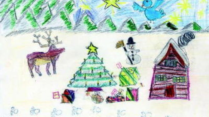 Eine Achtjährige hat dieses Bild gemalt und als Dankeschön an den Verein &raquo;GEA-Leser helfen&laquo; geschickt. GEA-REPRO