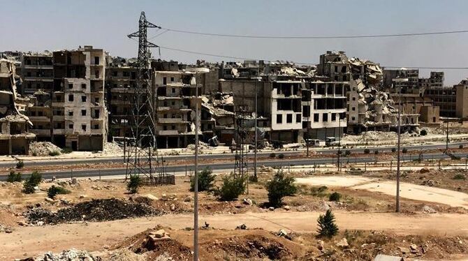 Zerstörte Gebäude im syrischen Aleppo - die Stadt war einst ein blühendes Handelszentrum. Foto: Michael Alaeddin