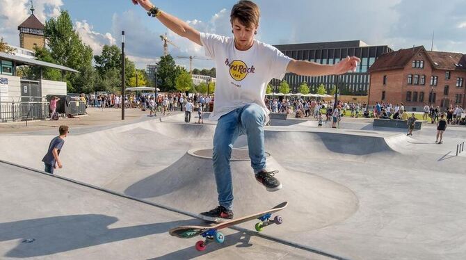 Die Skateanlage ist eine neue Attraktion im Reutlinger Bürgerpark.